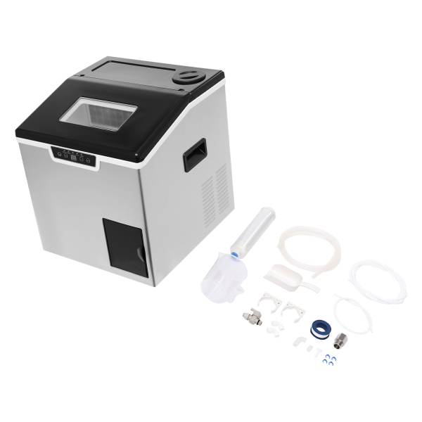 150-180W Máquina para hacer hielo picado y cubitos de hielo, Pantalla LCD, 12-22 min/32 piezas de hielo, Hielo cuadrado, 37,5 x 39,5 x 42 cm 150-180W Máquina para hacer hielo picado y cubitos de hielo, Pantalla LCD, 12-22 min/32 piezas de hielo, Hielo cuadrado, 37,5 x 39,5 x 42 cm
