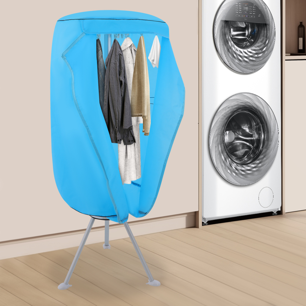 Secadora de ropa portátil de 220 V, secadora de ropa, secadora de ropa de 2 niveles para hogares, apartamentos - Azul