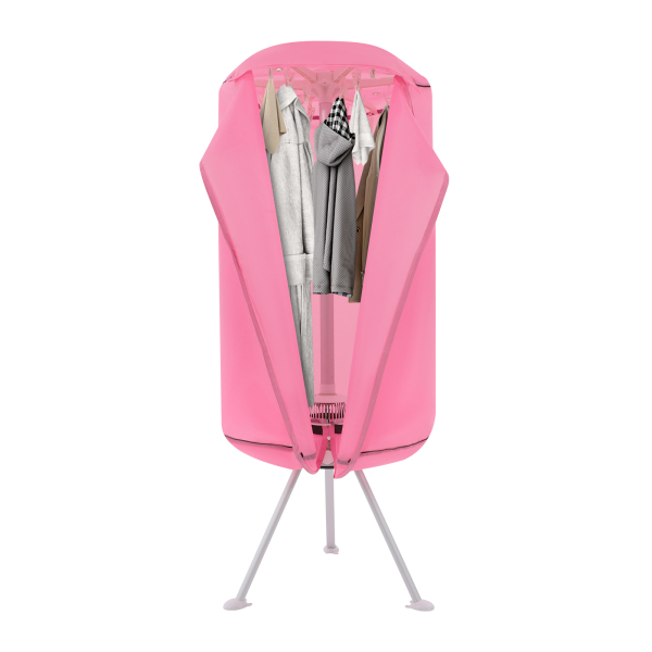 Secadora de ropa portátil de 220 V, secadora de ropa, secadora de ropa de 2 niveles para hogares, apartamentos - Rosa