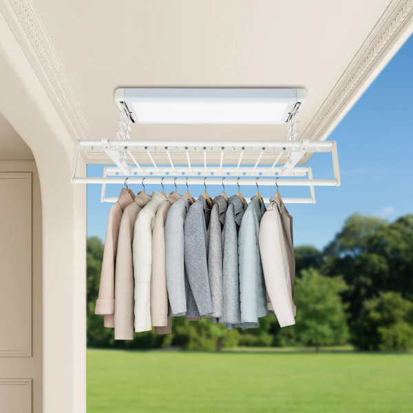 Tendedero de ropa con iluminación eléctrica de 220 V, tendedero de pared, tendedero eléctrico Tendedero de ropa con iluminación eléctrica de 220 V, tendedero de pared, tendedero eléctrico