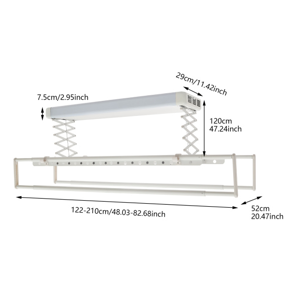 Tendedero de ropa con iluminación eléctrica de 220 V, tendedero de pared, tendedero eléctrico Tendedero de ropa con iluminación eléctrica de 220 V, tendedero de pared, tendedero eléctrico
