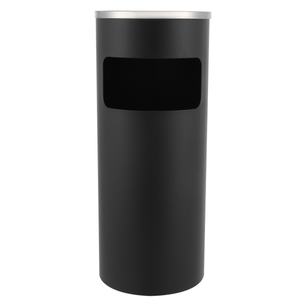 Cenicero de pie de 30 L con cubo de basura, de acero inoxidable, negro Cenicero de pie de 30 L con cubo de basura, de acero inoxidable, negro