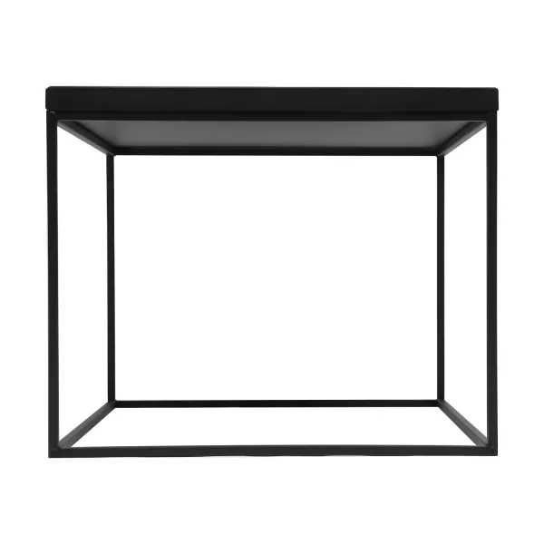 Mesa auxiliar cuadrada pequeña de 24 pulgadas, mesa de refrigerios para interiores y exteriores antioxidante e impermeable (61 x 61 x 47 cm), negro