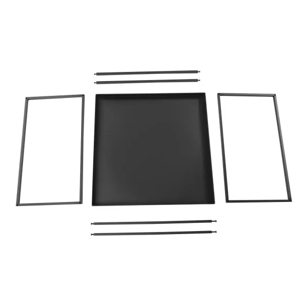 Mesa auxiliar, mesa de café, mesita de noche, mesa decorativa de sofá, mesa cuadrada para salón, terraza, jardín (59 x 59 x 36 cm), color negro