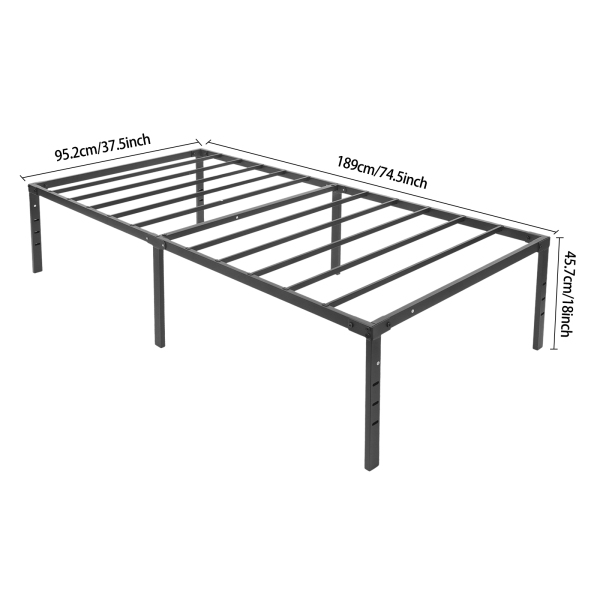 Marco de cama de plataforma, marco de cama alto, marco de cama de plataforma alta para dormitorios, habitaciones de invitados, dormitorios - Modelo individual TWIN