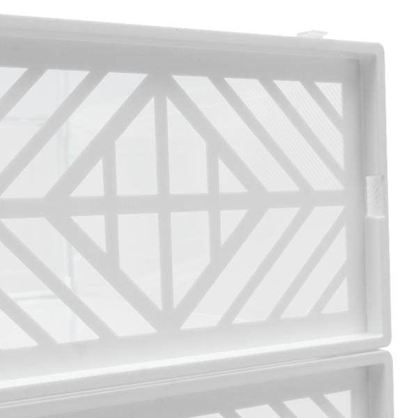 Marco apilable de dos extremos para 20 cajas de zapatos, puerta transparente, diseño hueco - blanco