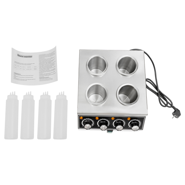 Calentador de salsa eléctrico, máquina calentadora de salsa de acero inoxidable con botella exprimidora Calentador de salsa eléctrico, máquina calentadora de salsa de acero inoxidable con botella exprimidora
