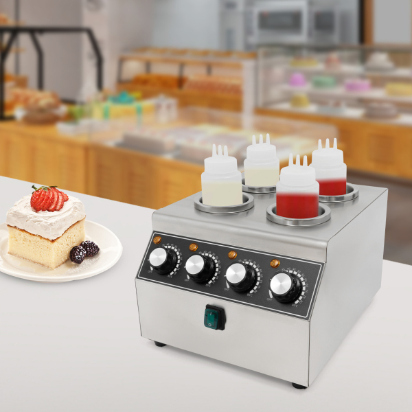 Calentador de salsa eléctrico, máquina calentadora de salsa de acero inoxidable con botella exprimidora Calentador de salsa eléctrico, máquina calentadora de salsa de acero inoxidable con botella exprimidora