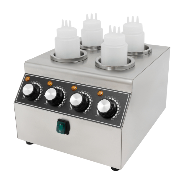 Calentador de salsa eléctrico, máquina calentadora de salsa de acero inoxidable con botella exprimidora Calentador de salsa eléctrico, máquina calentadora de salsa de acero inoxidable con botella exprimidora
