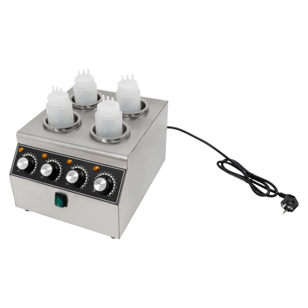 Calentador de salsa eléctrico, máquina calentadora de salsa de acero inoxidable con botella exprimidora Calentador de salsa eléctrico, máquina calentadora de salsa de acero inoxidable con botella exprimidora