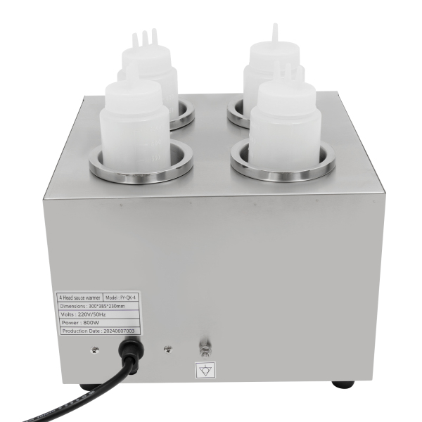 Calentador de salsa eléctrico, máquina calentadora de salsa de acero inoxidable con botella exprimidora