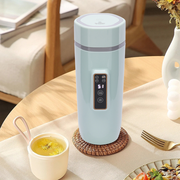 Hervidor eléctrico portátil 220 V Hervidor rápido de 350 ml Jarra termo de acero inoxidable de doble 300W Verde