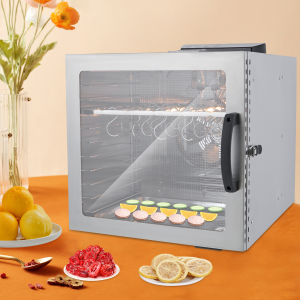 Deshidratador de Alimentos, Gabinete de Secado, Deshidratador de Alimentos de Acero Inoxidable para Filetes de Res, Salchichas y Cecina
