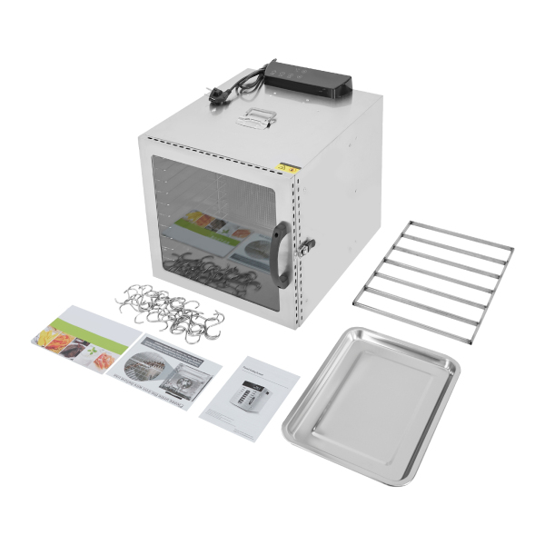 Deshidratador de Alimentos, Gabinete de Secado, Deshidratador de Alimentos de Acero Inoxidable para Filetes de Res, Salchichas y Cecina