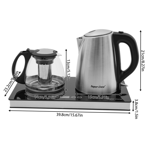Hervidor eléctrico de dos fuegos, 1800W, Pantalla LCD, Dos botones, Caño en forma de V, para preparar diferentes bebidas Hervidor eléctrico de dos fuegos, 1800W, Pantalla LCD, Dos botones, Caño en forma de V, para preparar diferentes bebidas
