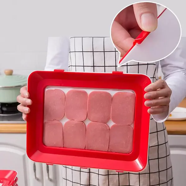 Juego de 8 bandejas de conservación de alimentos al vacío, apilable y reutilizable, contenedor de alimentos con tapa de plástico para verduras
