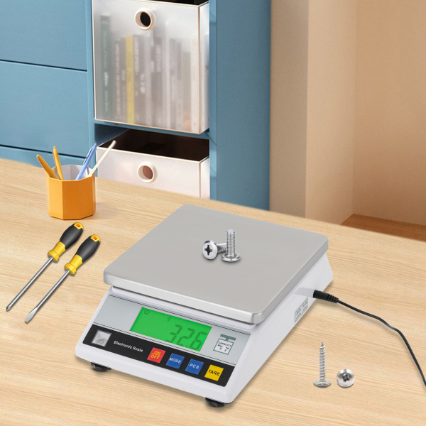 Balanza analítica de alta precisión, Balanza científica inteligente de laboratorio con función de recuento y tara, Blanco Balanza analítica de alta precisión, Balanza científica inteligente de laboratorio con función de recuento y tara, Blanco