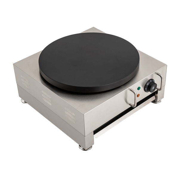 Máquina eléctrica para hacer crepes, plancha grande para crepes de 16 pulgadas con esparcidor de madera