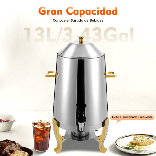 Dispensador de bebidas calientes de 13 l, dispensador de bebidas calientes, calentador de café para su hogar, hoteles, restaurantes o fiestas