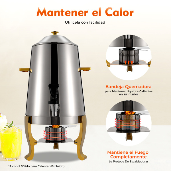 Dispensador de bebidas calientes de 13 l, dispensador de bebidas calientes, calentador de café para su hogar, hoteles, restaurantes o fiestas