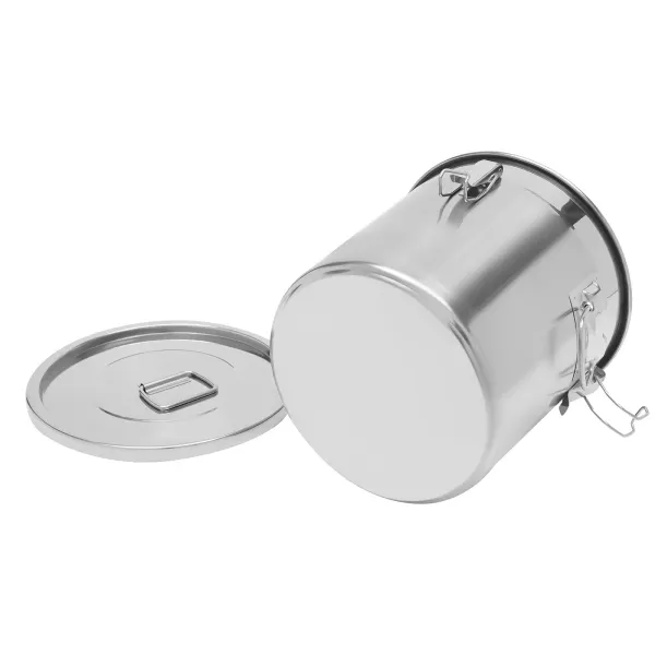 Bidón hermético para alimentos, cocina, granos, recipiente para cereales, recipiente para cocina, acero inoxidable, cubo de harina con tapa (21 l)