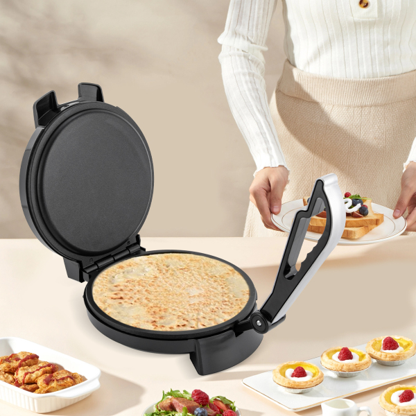 Máquina eléctrica para hacer chapati roti, 1200W,Prensa para tortillas eléctrica estilo México