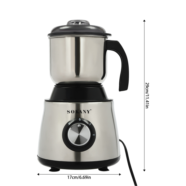 Molinillo de café eléctrico, Molinillo de café eléctrico de 500 W, 500W, 50000r/min, Capacidad: 800g, 17*29cm