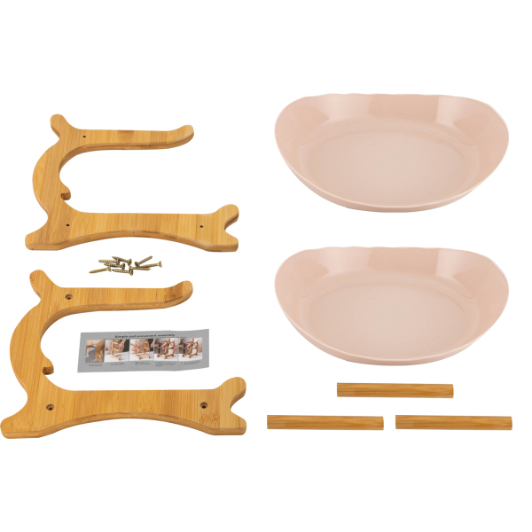 Frutero de 2 pisos, soporte para cestas de fruta, bandeja para servir fruta, 14.8*22.5*21.5cm, Beige