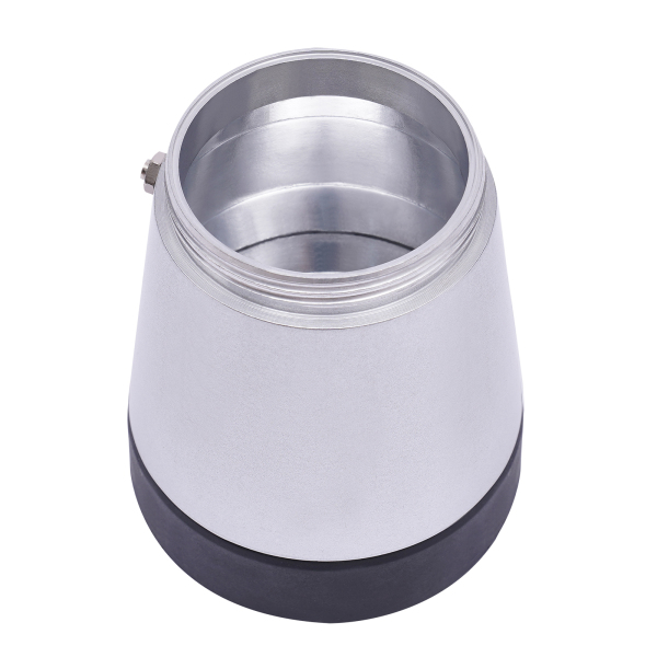 Cafetera espresso eléctrica con base, para 6 tazas de espresso, 300 ml, 480 vatios, aleación de aluminio, plata