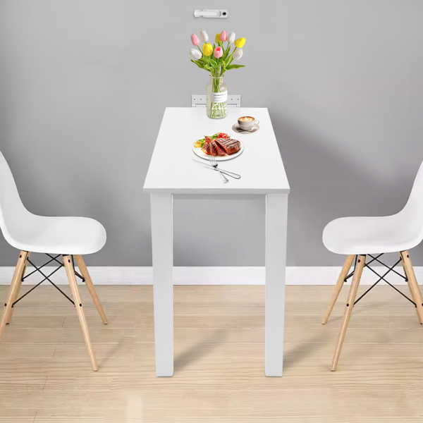 Mesa de comedor plegable de 75*40 cm, mesa plegable de pared, blanca