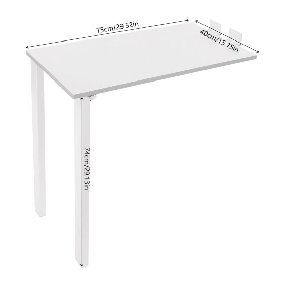 Mesa de comedor plegable de 75*40 cm, mesa plegable de pared, blanca Mesa de comedor plegable de 75*40 cm, mesa plegable de pared, blanca