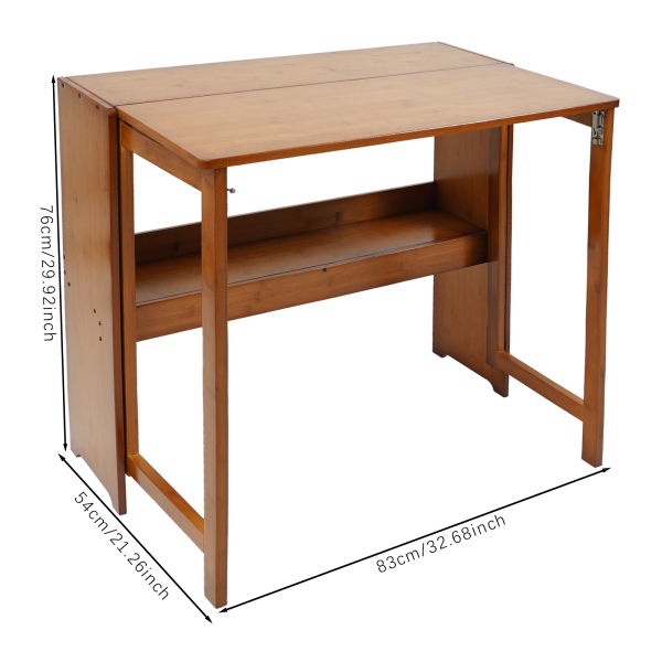 Escritorio plegable pequeño de 83 cm, mesa plegable para oficina en casa, escritorio compacto plegable - bronceado