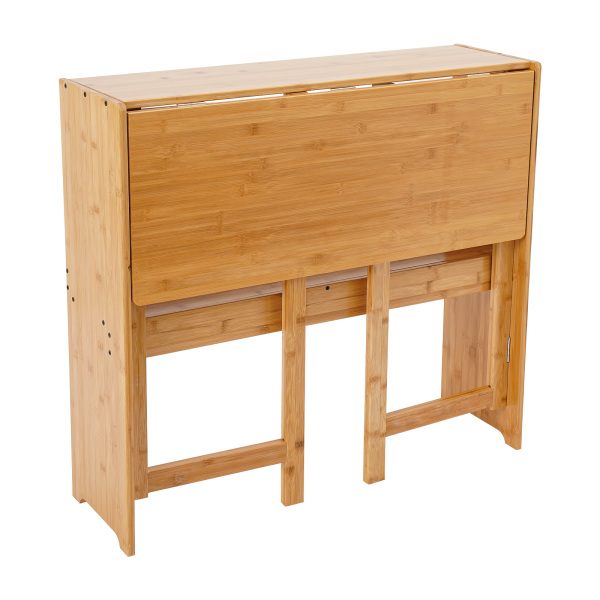 Escritorio plegable pequeño de 83 cm, mesa plegable para oficina en casa, escritorio compacto plegable - Color madera