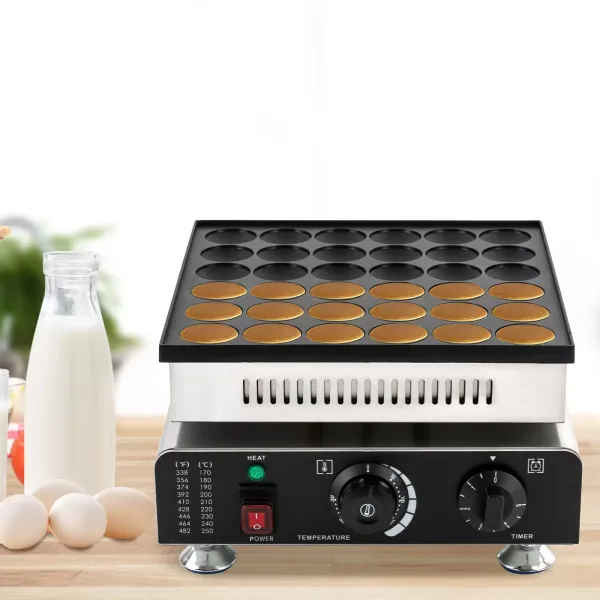 900W Mini máquina para hacer panqueques, 50-300℃, máquina para hacer panqueques de 36 orificios, máquina para hacer gofres eléctrica, 33 * 32 * 20cm