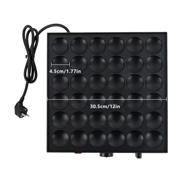 900W Mini máquina para hacer panqueques, 50-300℃, máquina para hacer panqueques de 36 orificios, máquina para hacer gofres eléctrica, 33 * 32 * 20cm