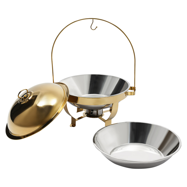 Juego de calentadores redondos bufé con plato para calentar, juego de servidores y calentadores para bufé, Dorado Juego de calentadores redondos bufé con plato para calentar, juego de servidores y calentadores para bufé, Dorado