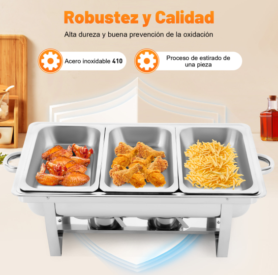Calentador de alimentos (acero inoxidable, 9 L)