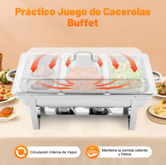 Calentador de alimentos (acero inoxidable, 9 L)