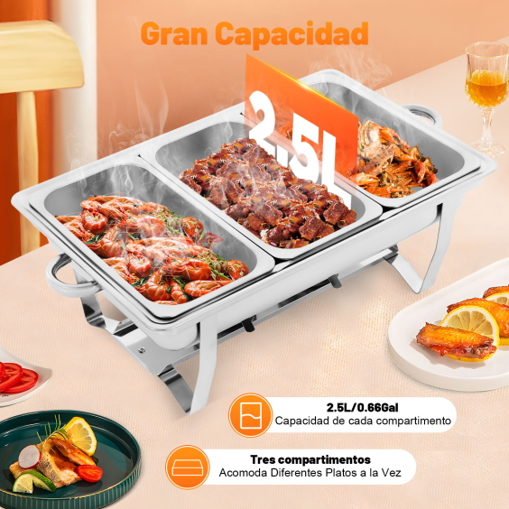 Calentador de alimentos (acero inoxidable, 9 L)