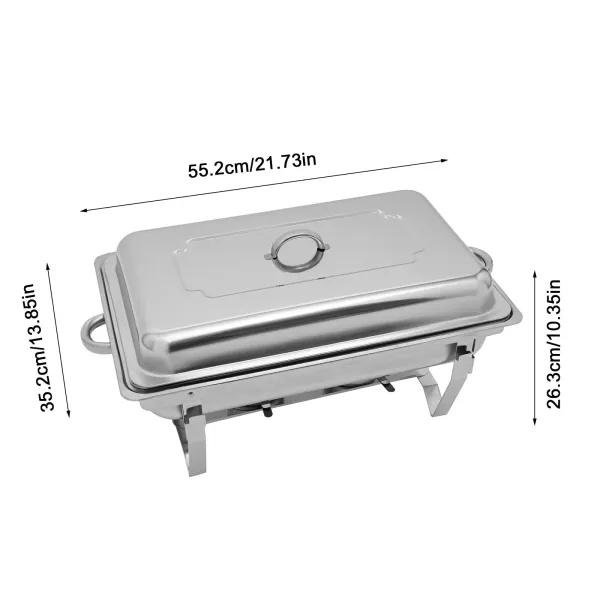 Calentador de alimentos de acero inoxidable con tapa y marco plegable, 9 l, ideal para restaurantes, cafeterías, hoteles, bodas, fiestas Calentador de alimentos de acero inoxidable con tapa y marco plegable, 9 l, ideal para restaurantes, cafeterías, hoteles, bodas, fiestas