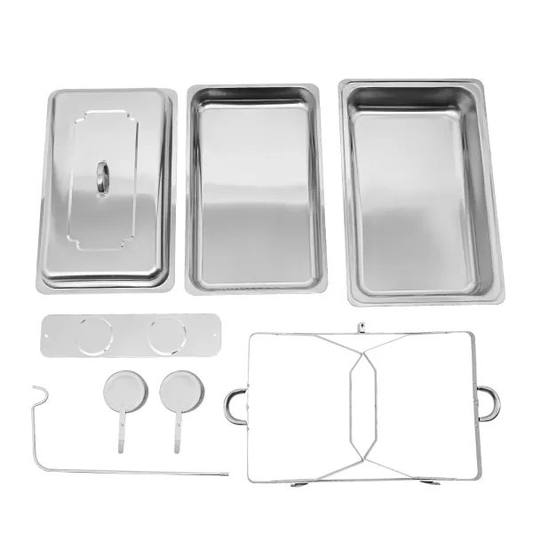Calentador de alimentos de acero inoxidable con tapa y marco plegable, 9 l, ideal para restaurantes, cafeterías, hoteles, bodas, fiestas