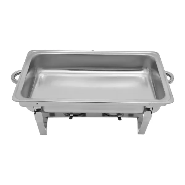 Calentador de alimentos de acero inoxidable con tapa y marco plegable, 9 l, ideal para restaurantes, cafeterías, hoteles, bodas, fiestas