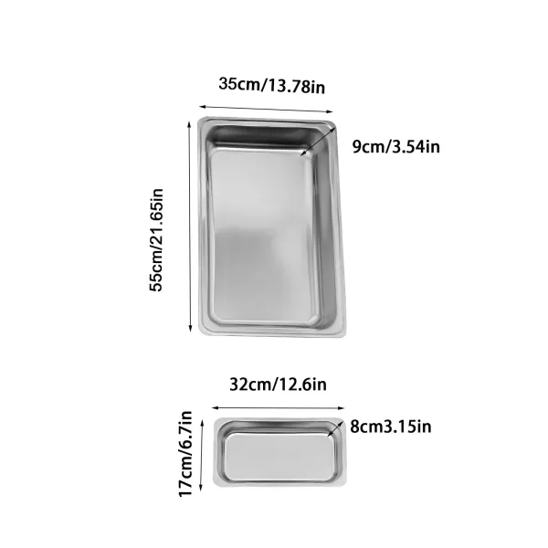 Calentador de alimentos de acero inoxidable con 3 sartenes y marco plegable de plata 3 litros/cada plato, calentador de alimentos con tap