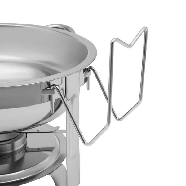 Estufa de comedor redonda de acero inoxidable de 5 litros (se puede colgar la tapa de vidrio) Estufa de comedor redonda de acero inoxidable de 5 litros (se puede colgar la tapa de vidrio)