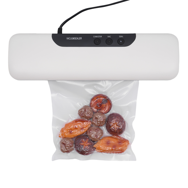 Máquina al vacío para alimentos, con 10 bolsas de vacío para alimentos, color blanco