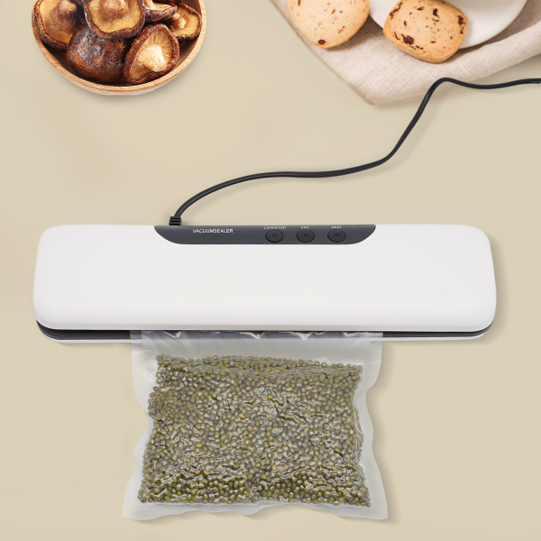 Máquina al vacío para alimentos, con 10 bolsas de vacío para alimentos, color blanco