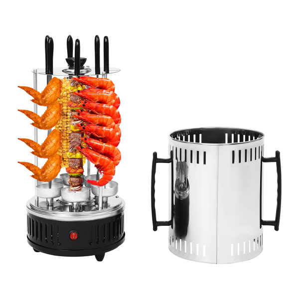 Parrilla eléctrica vertical, Asador vertical, Máquina Parrilla eléctrica giratoria, Calentamiento eficiente, 20*37.5cm