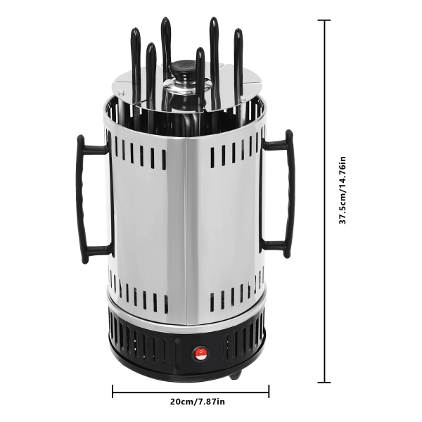 Parrilla eléctrica vertical, Asador vertical, Máquina Parrilla eléctrica giratoria, Calentamiento eficiente, 20*37.5cm
