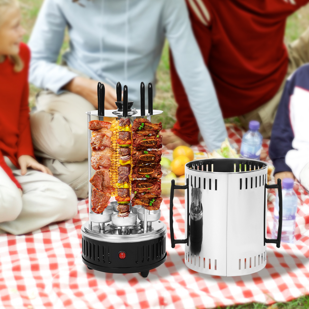 Parrilla eléctrica vertical, Asador vertical, Máquina Parrilla eléctrica giratoria, Calentamiento eficiente, 20*37.5cm