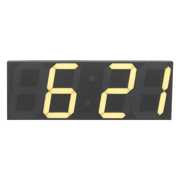 Reloj digital LED, reloj de pared LED, reloj digital LED con control remoto para salas de estar, oficinas - Fuente blanca cálida